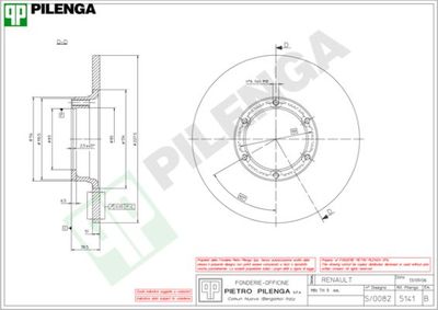 5141 PILENGA Тормозной диск