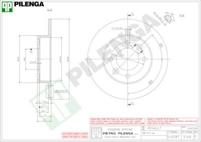 5148 PILENGA Тормозной диск