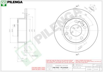 5149 PILENGA Тормозной диск