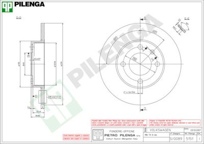 5151 PILENGA Тормозной диск