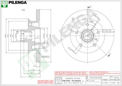 5157 PILENGA Тормозной диск