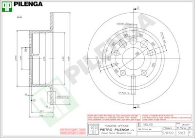 5163 PILENGA Тормозной диск