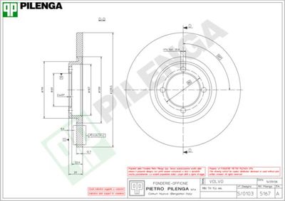 5167 PILENGA Тормозной диск