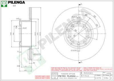 5184 PILENGA Тормозной диск