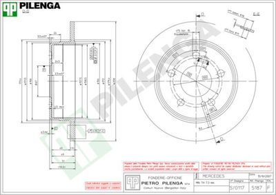 5187 PILENGA Тормозной диск