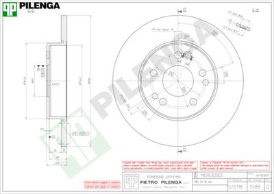 5188 PILENGA Тормозной диск