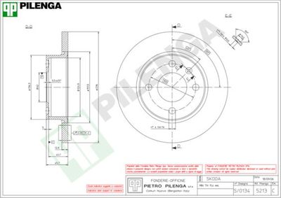 5213 PILENGA Тормозной диск