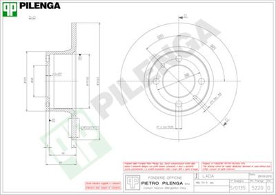 5220 PILENGA Тормозной диск