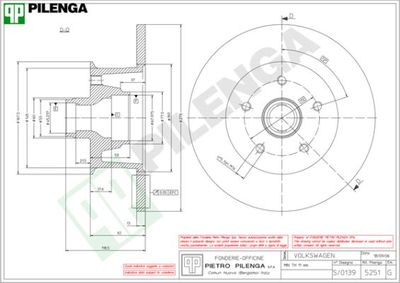 5251 PILENGA Тормозной диск