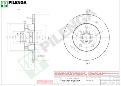 5254 PILENGA Тормозной диск