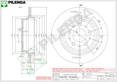 5263 PILENGA Тормозной диск