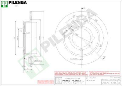 5265 PILENGA Тормозной диск