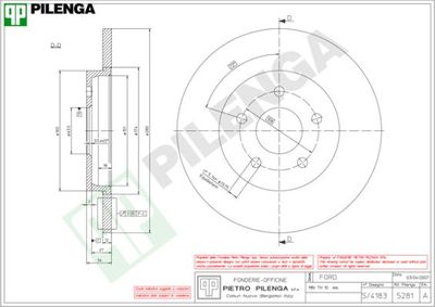 5281 PILENGA Тормозной диск