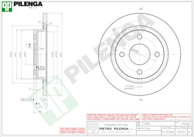 5295 PILENGA Тормозной диск