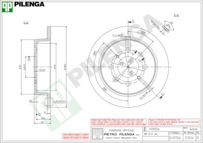 5304 PILENGA Тормозной диск