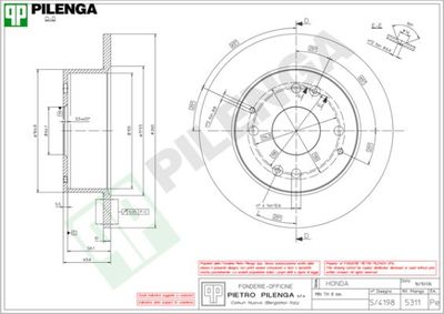 5311 PILENGA Тормозной диск