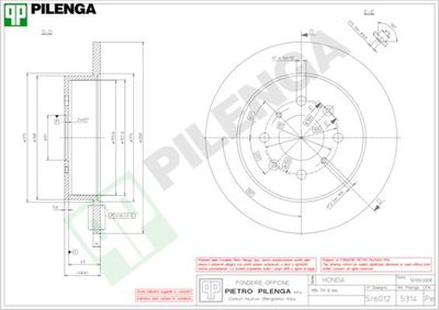 5314 PILENGA Тормозной диск