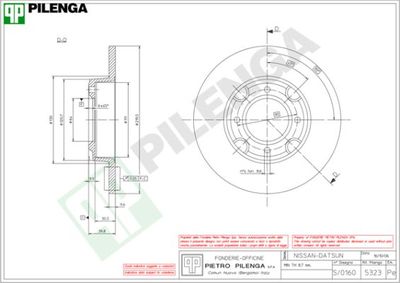 5323 PILENGA Тормозной диск