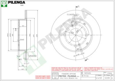 5339 PILENGA Тормозной диск