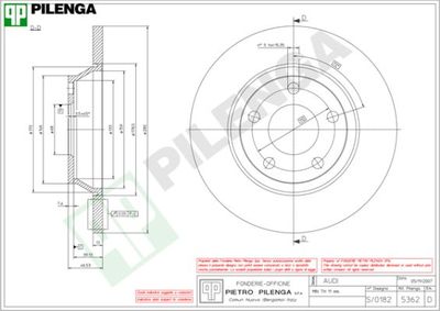 5362 PILENGA Тормозной диск