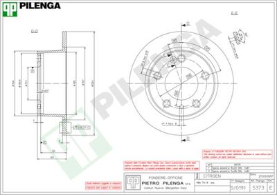 5373 PILENGA Тормозной диск