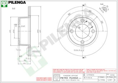 5381 PILENGA Тормозной диск