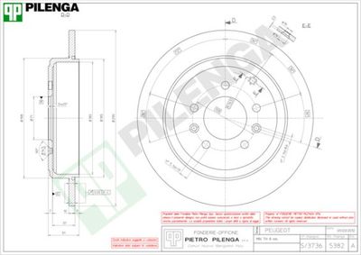 5382 PILENGA Тормозной диск