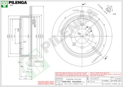 5385 PILENGA Тормозной диск