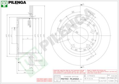 5388 PILENGA Тормозной диск