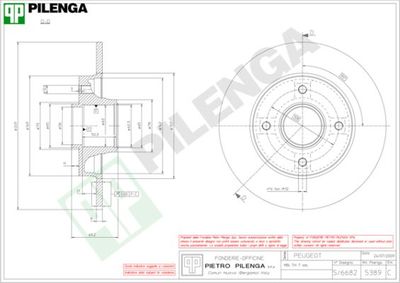 5389 PILENGA Тормозной диск