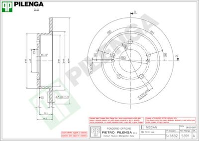 5391 PILENGA Тормозной диск