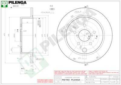 5408 PILENGA Тормозной диск