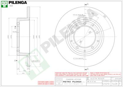 5428 PILENGA Тормозной диск