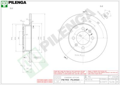 5436 PILENGA Тормозной диск