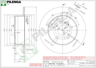 5476 PILENGA Тормозной диск