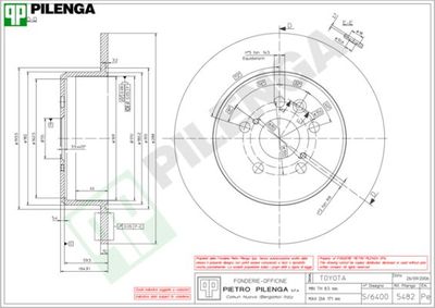 5482 PILENGA Тормозной диск