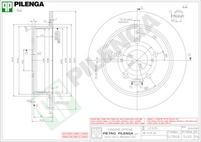 5490 PILENGA Тормозной диск