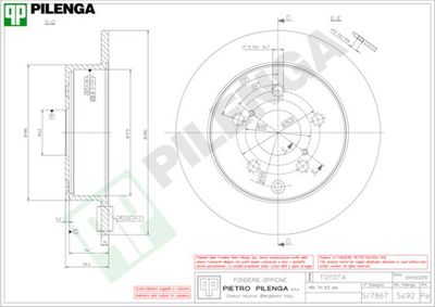 5492 PILENGA Тормозной диск