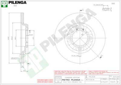 5505 PILENGA Тормозной диск