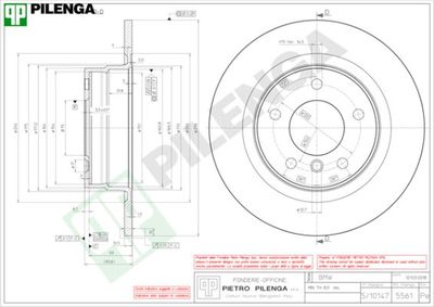 5561 PILENGA Тормозной диск