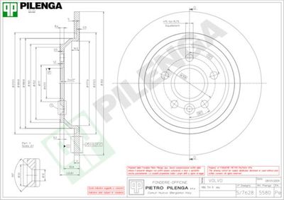 5580 PILENGA Тормозной диск