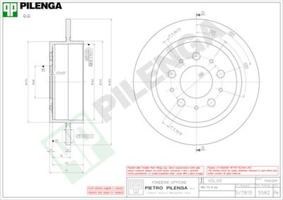 5582 PILENGA Тормозной диск