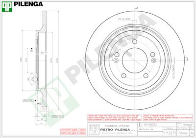 5644 PILENGA Тормозной диск