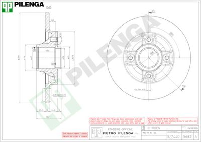 5682 PILENGA Тормозной диск