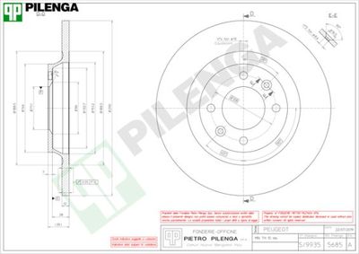 5685 PILENGA Тормозной диск