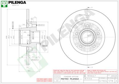 5718 PILENGA Тормозной диск