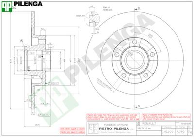 5719 PILENGA Тормозной диск