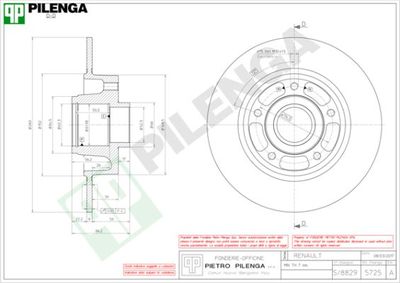 5725 PILENGA Тормозной диск