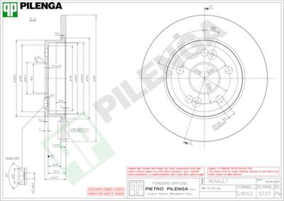 5727 PILENGA Тормозной диск