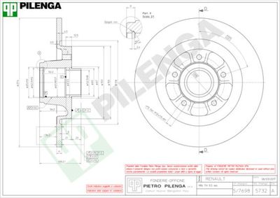 5732 PILENGA Тормозной диск